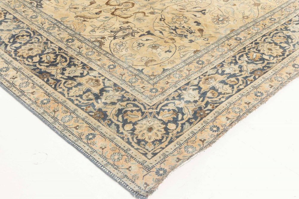 Antique Persian Tabriz Floral Handmade Wool Rug BB3325