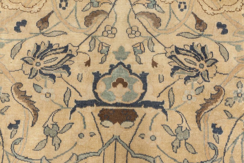 Antique Persian Tabriz Floral Handmade Wool Rug BB3325