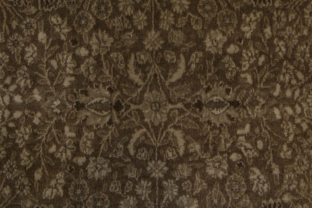 Antique Persian Tabriz Botanic Brown Carpet BB3579