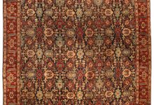 Antique Persian Tabriz Botanic Red, Yellow Handmade Wool Rug BB4330