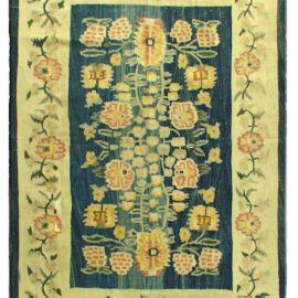 Vintage Russian Bessarabian Botanic Handmade Wool Rug BB2256