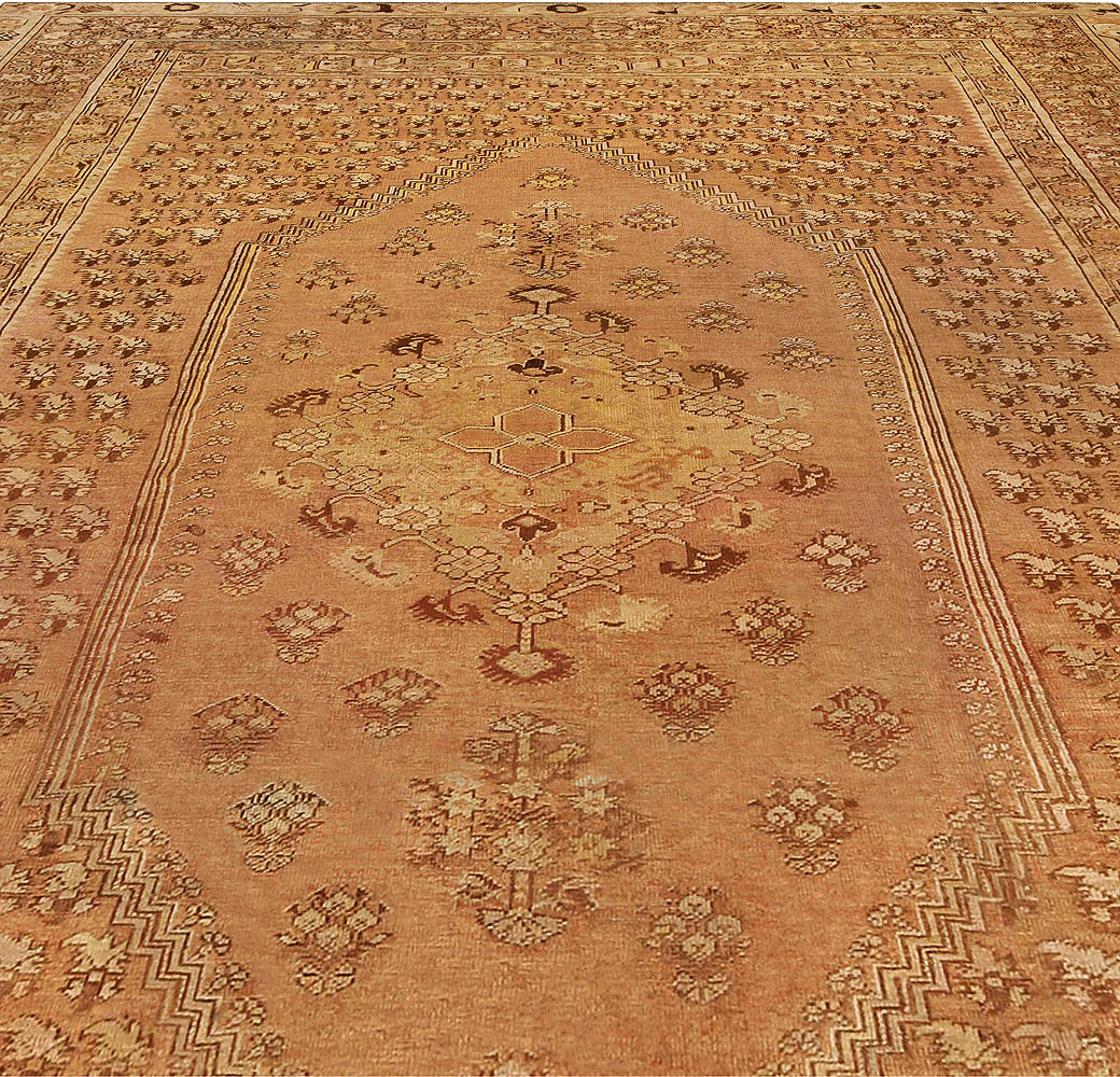 19th Century Turkish Ghiordes Light Brown Handwoven Wool Rug BB0738