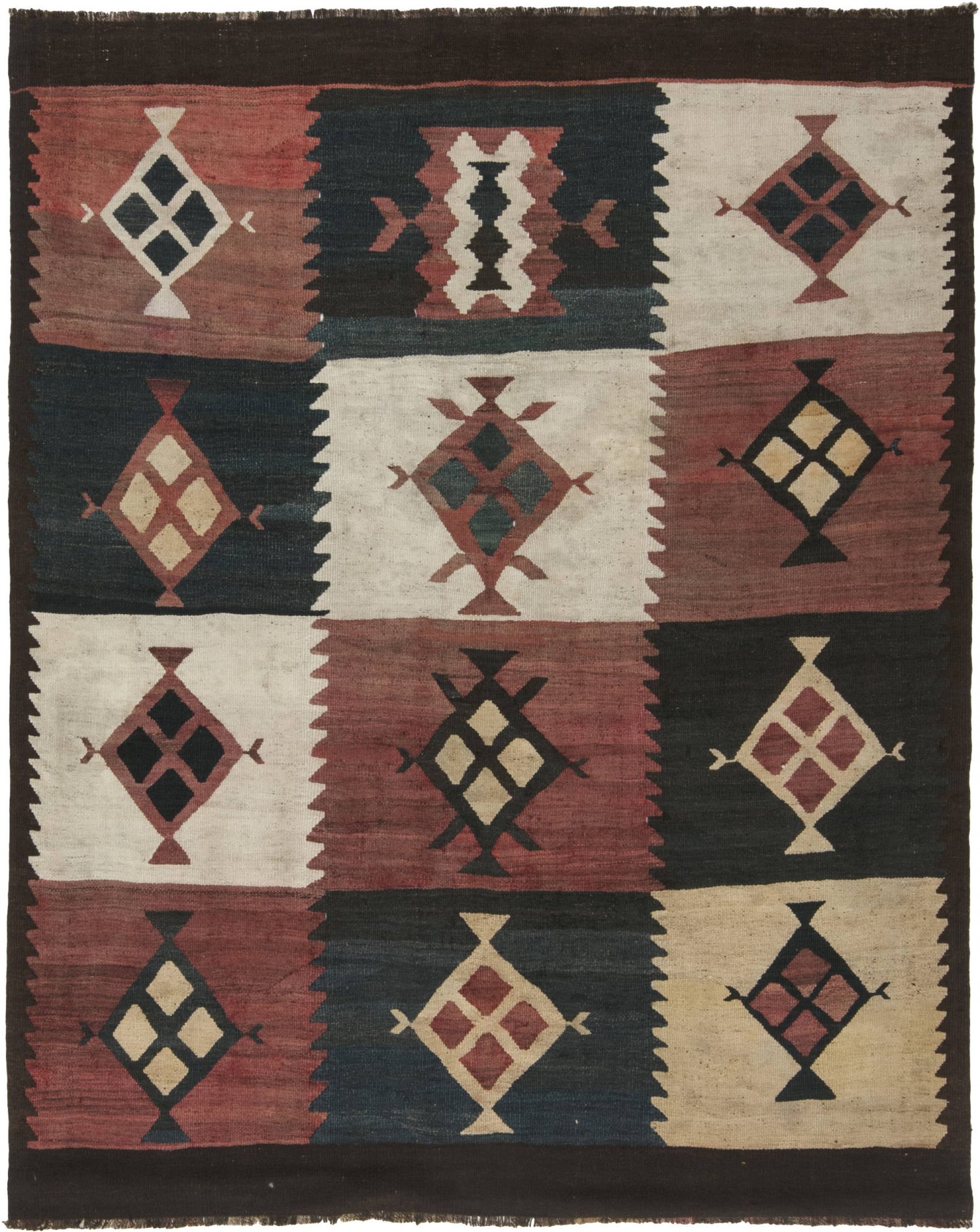 Antique Etno Turkish Kilim Rug in Warm Earthy Colors BB6520