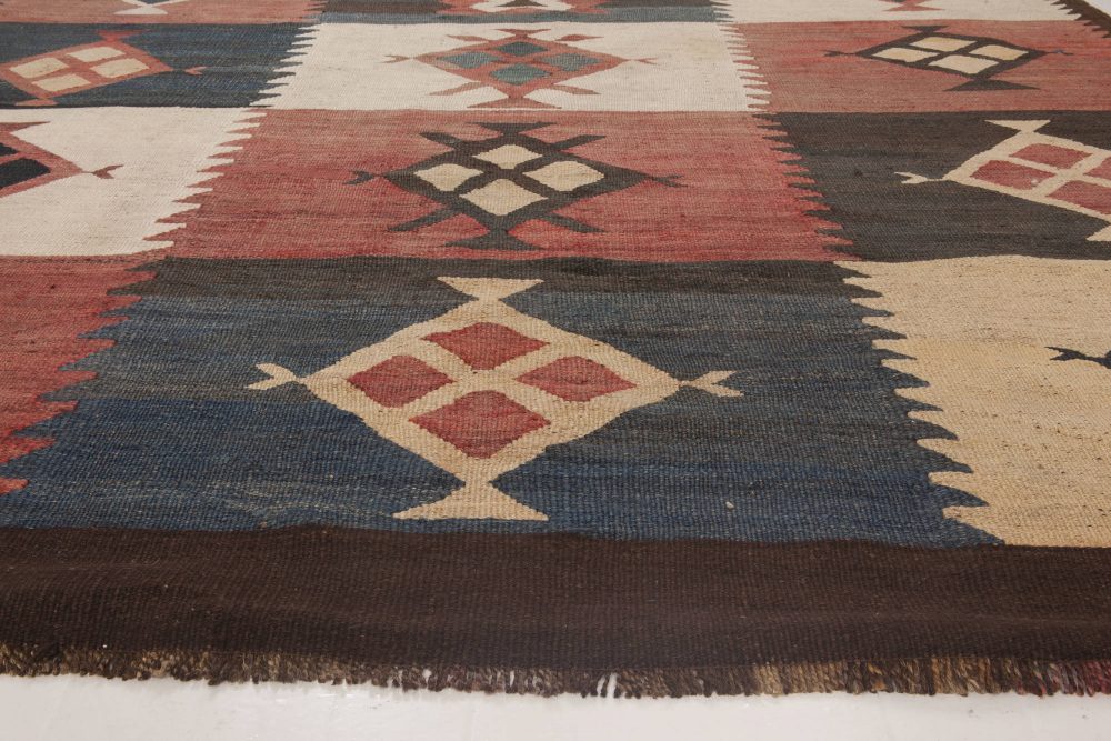 Antique Etno Turkish Kilim Rug in Warm Earthy Colors BB6520