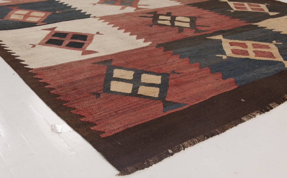 Antique Etno Turkish Kilim Rug in Warm Earthy Colors BB6520