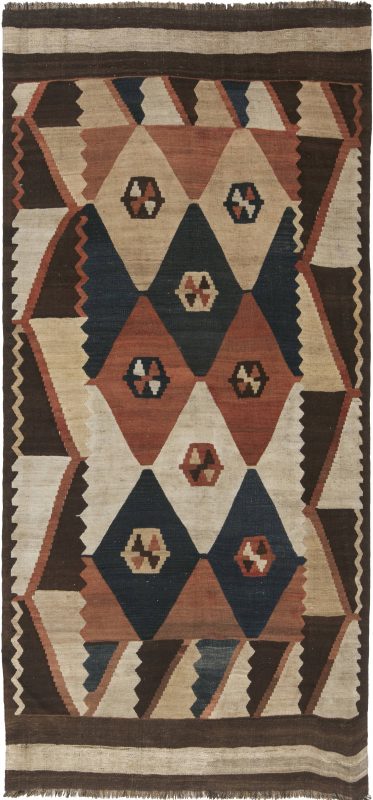 antique-carpets-turkish-kilim-multi-color-geometric-11×5-bb6515