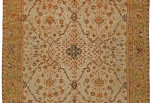 1900s <mark class='searchwp-highlight'>Turkish</mark> Oushak Soft Camel and Orange with Floral Motifs Handwoven Wool Rug BB5666
