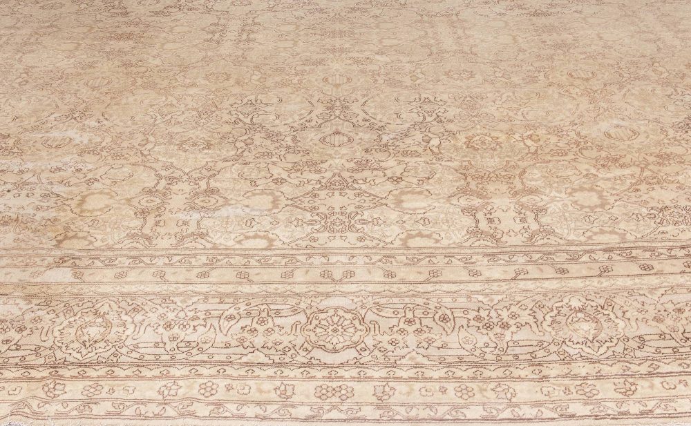 Antique Turkish Sivas Botanic Brown Handwoven Wool Carpet BB2288