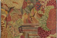 Vintage Colorful Floral French <mark class='searchwp-highlight'>Art Deco</mark> Handmade Wool Rug BB6144