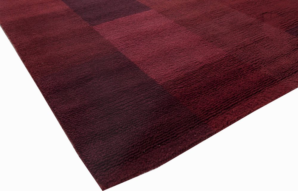 Mid-20th Century Art Deco Raspberry Red Handmade Wool Rug BB6343