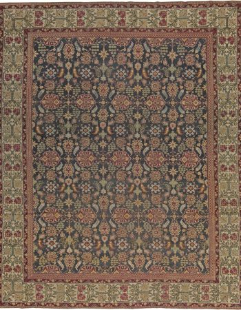 Antique Tabriz Persian Floral Allover Navy Blue Hand-Knotted Wool Carpet – Circa 1900 BB8776 Antique Tabriz Persian Floral Allover Navy Blue Hand-Knotted Wool Carpet – Circa 1900 BB8776
