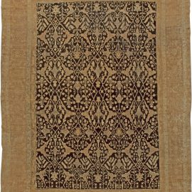 Antique Agra Indian Allover Geometric Warm Tan Hand-Knotted Wool Rug – Circa 1880 BB5592