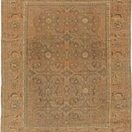 Antique Amritsar Indian Floral Allover Pale Sand Hand-Knotted Wool Rug – Circa 1900 BB5600