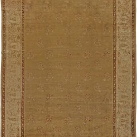 Antique Amritsar Indian Allover Warm Tan Hand-Knotted Wool Rug – Circa 1900 BB5570