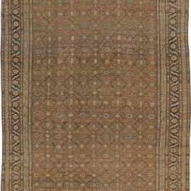Persian Antique Allover Warm Tan Hand-Knotted Wool Rug – Circa 1900 BB5580