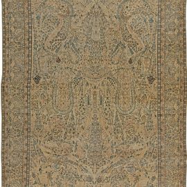 Exquisite Kirman Persian Antique Allover Sand Hand-Knotted Wool Rug – Circa 1900 BB5565