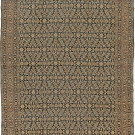 Antique Kirman Persian Allover Floral Warm Tan Hand-Knotted Wool Rug – Circa 1900 BB5559