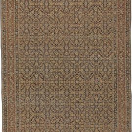 Antique Kirman Persian Allover Warm Tan Hand-Knotted Wool Rug – Circa 1900 BB5594