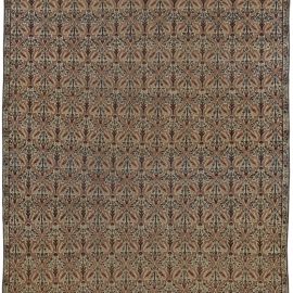 Kirman Persian Antique Allover Warm Tan Hand-Knotted Wool Rug – Circa 1880 BB5422