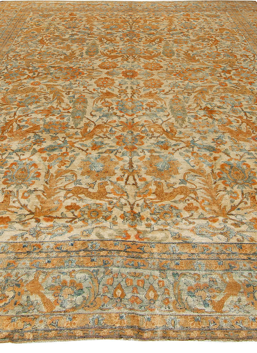 Authentic Persian Kirman Handmade Wool Rug BB5518
