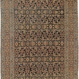 Antique Kirman Persian Allover Warm Tan Hand-Knotted Wool Rug – Circa 1880 BB5571