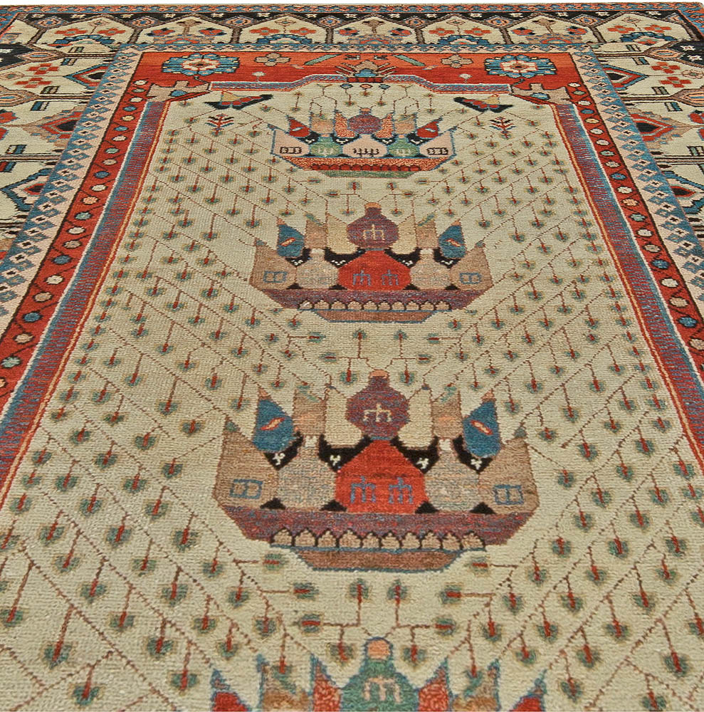 Early 20th Century Persian Malayer Handmade Wool Rug BB5628