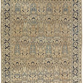 Meshad Persian Antique Allover Warm Tan Hand-Knotted Wool Rug – Circa 1920 BB6264