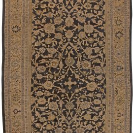 Sultanabad Persian Antique Allover Floral Warm Tan Hand-Knotted Wool Rug – Circa 1920 BB5671