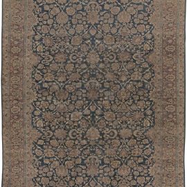 Tabriz Persian Antique Allover Floral Warm Tan Hand-Knotted Wool Rug – Circa 1900 BB5529