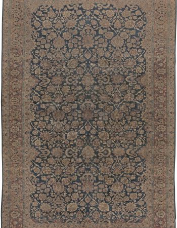 Antique Tabriz Persian Floral Allover Light Beige Hand-Knotted Wool Rug – Circa 1900 BB3325