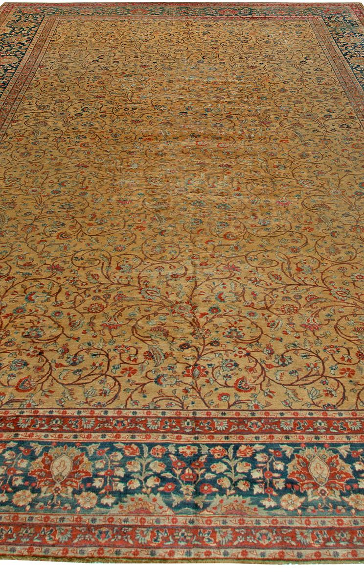 Authentic Persian Tabriz Botanic Handmade Wool Rug BB6106
