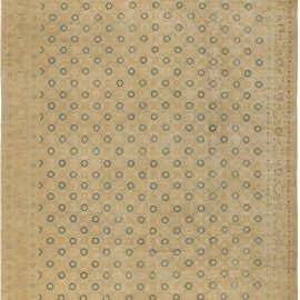 Antique Tabriz Persian Allover Floral Warm Tan Hand-Knotted Wool Rug – Circa 1940 BB5452