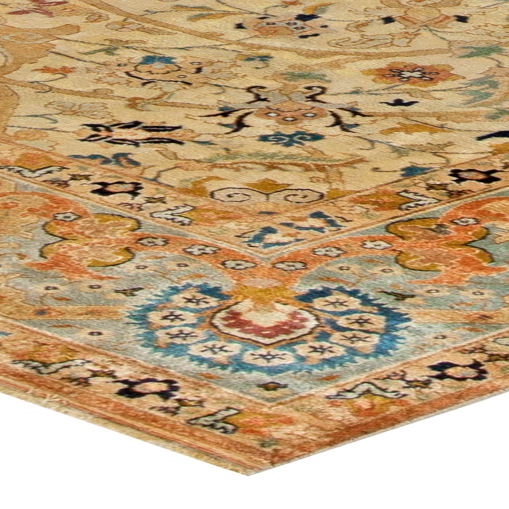 Antique Persian Tabriz Botanic Handwoven Wool Rug BB5527