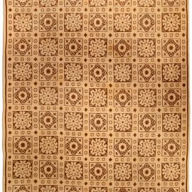 Mid-20th Century French Aubusson Camel, Brown and Beige Carpet BB4184