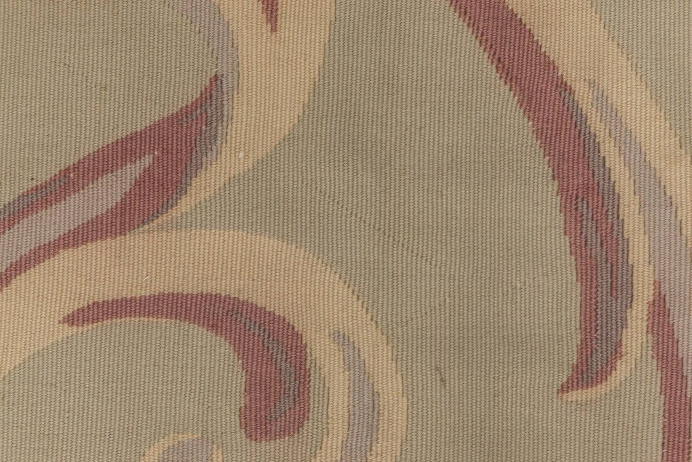 Authentic French Deco Mint Green Wool Rug BB2797