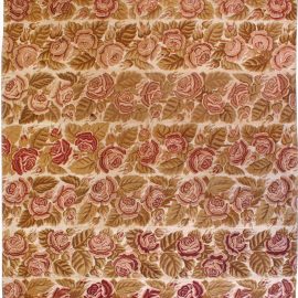 Fine Antique Pink Roses Needlepoint Wool Carpet BB2921