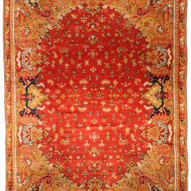 Antique Axminster English Allover Ivory Hand-Knotted Wool Rug – Circa 1910 BB0749