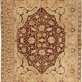 Antique Indian Amritsar Red, Beige Wool Carpet BB4633