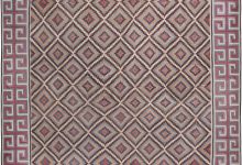 Mid-20th Century Oversized Indian Dhurrie Geometric Colorful, Pink Handmade Rug BB6191