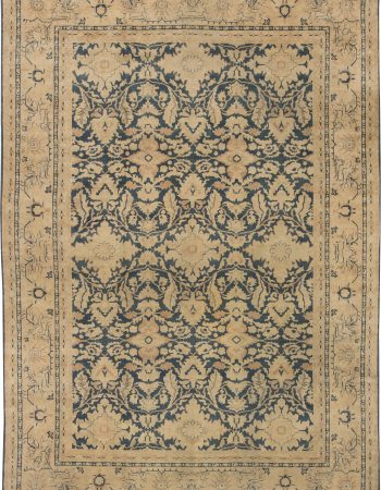 Antique Tabriz Persian Floral Allover Navy Blue Hand-Knotted Wool Carpet – Circa 1900 BB8776 Antique Tabriz Persian Floral Allover Navy Blue Hand-Knotted Wool Carpet – Circa 1900 BB8776