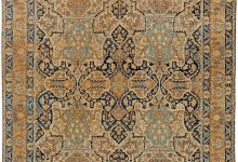 Authentic 1900s Persian Kirman Botanic Handmade Wool Carpet BB5659