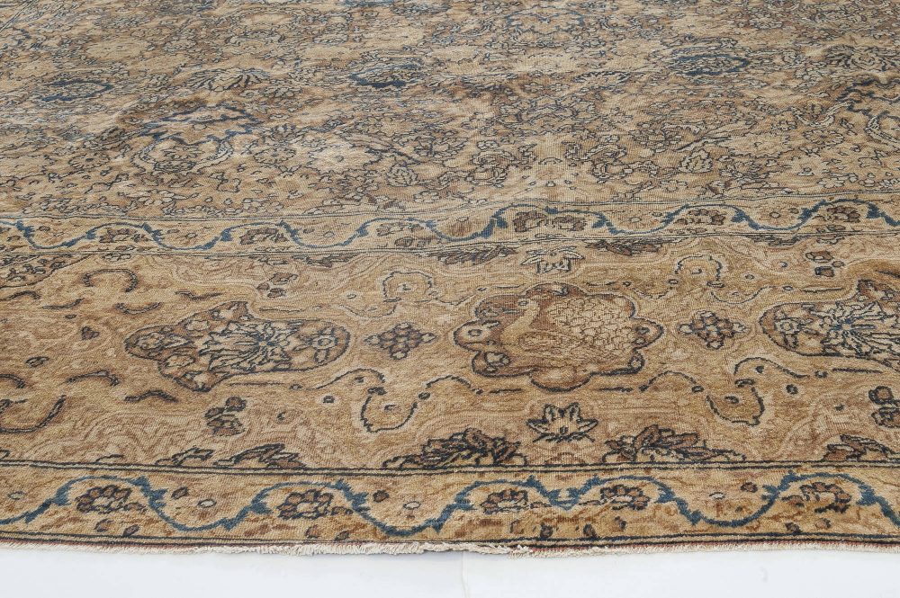 Antique Persian Kirman Botanic Handmade Wool Rug BB4689