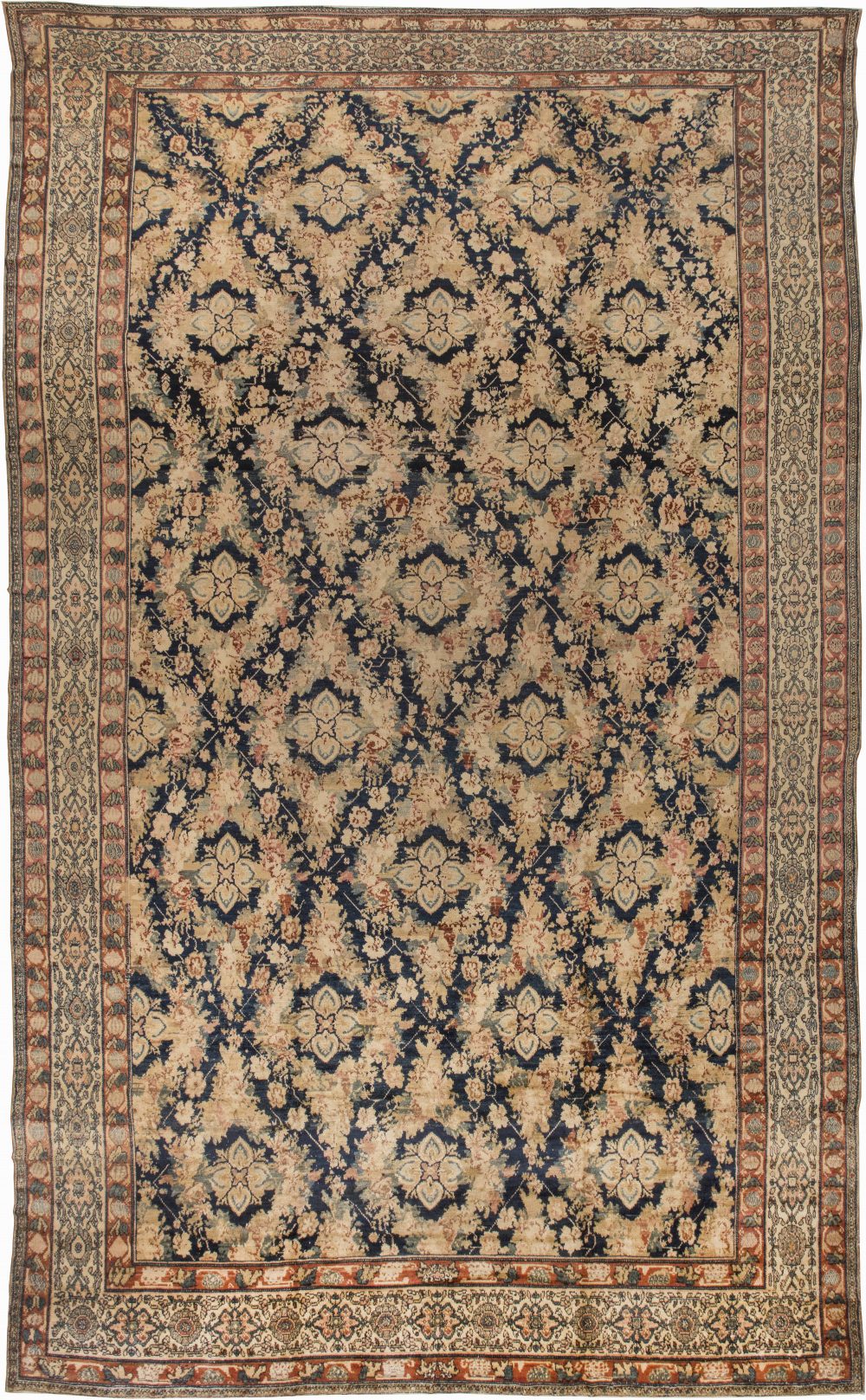 Authentic Persian Malayer Botanic Handmade Wool Rug BB2791