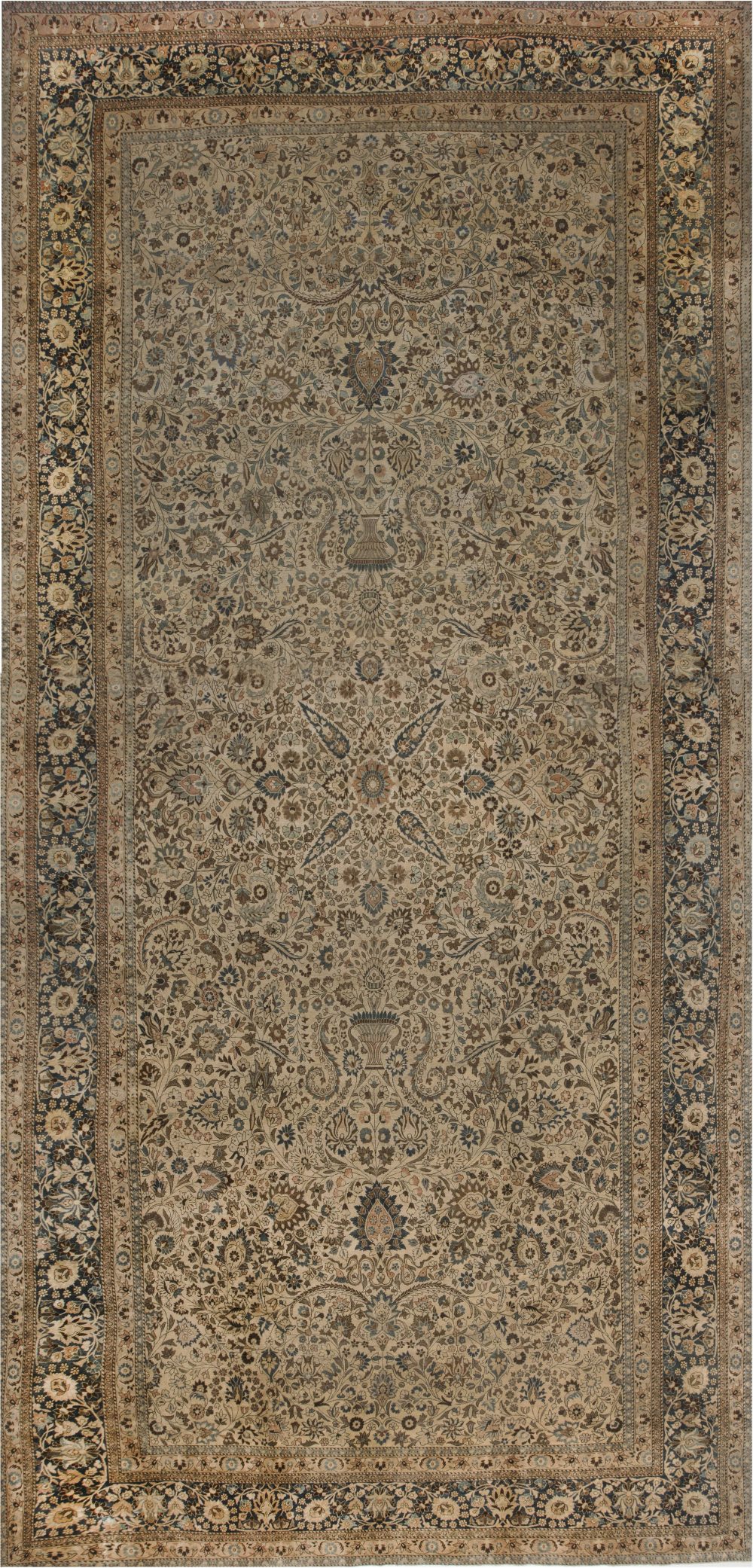 Vintage Persian Meshad Botanic Handmade Wool Rug BB4447