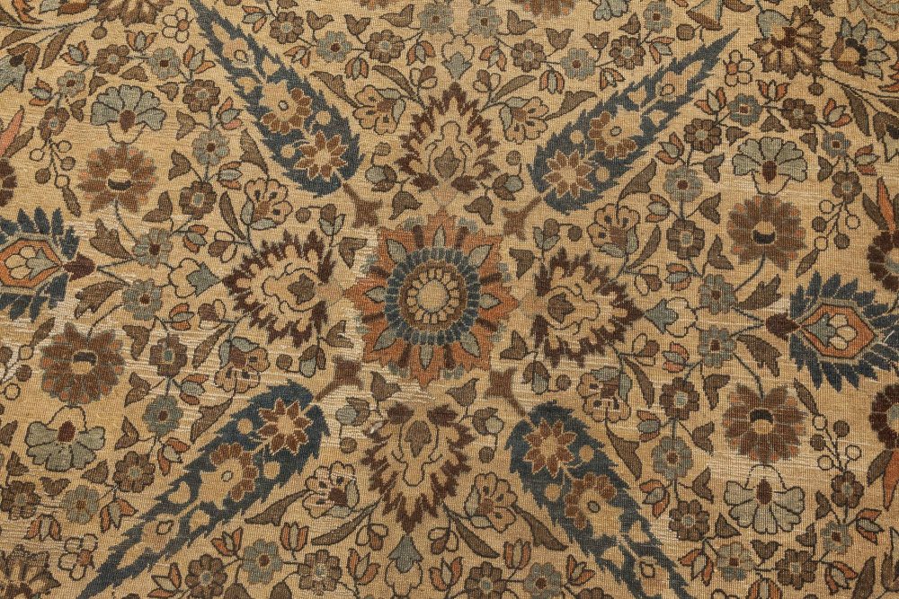 Vintage Persian Meshad Botanic Handmade Wool Rug BB4447