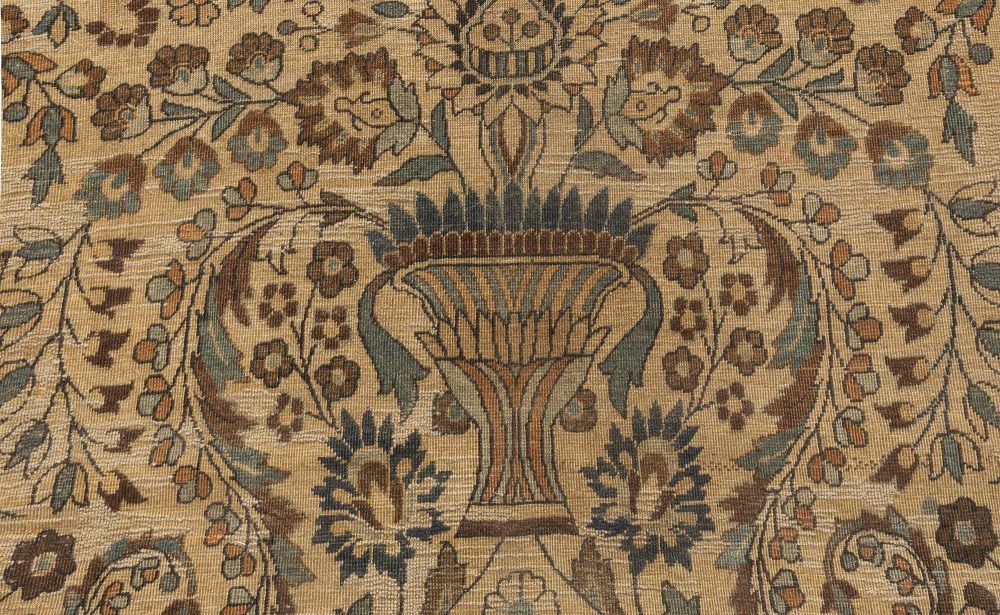 Vintage Persian Meshad Botanic Handmade Wool Rug BB4447