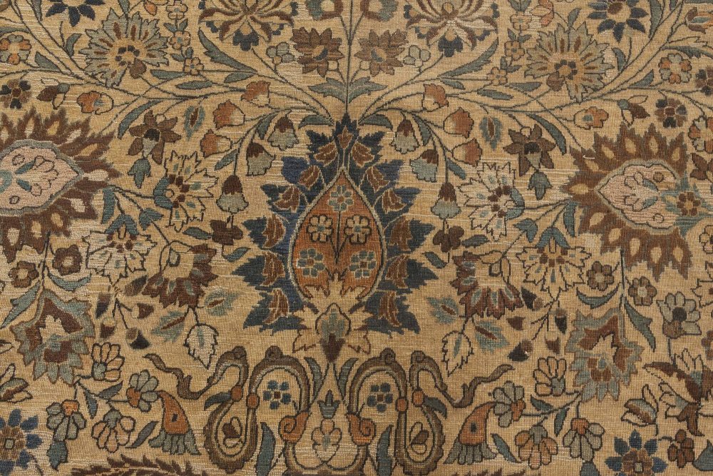 Vintage Persian Meshad Botanic Handmade Wool Rug BB4447