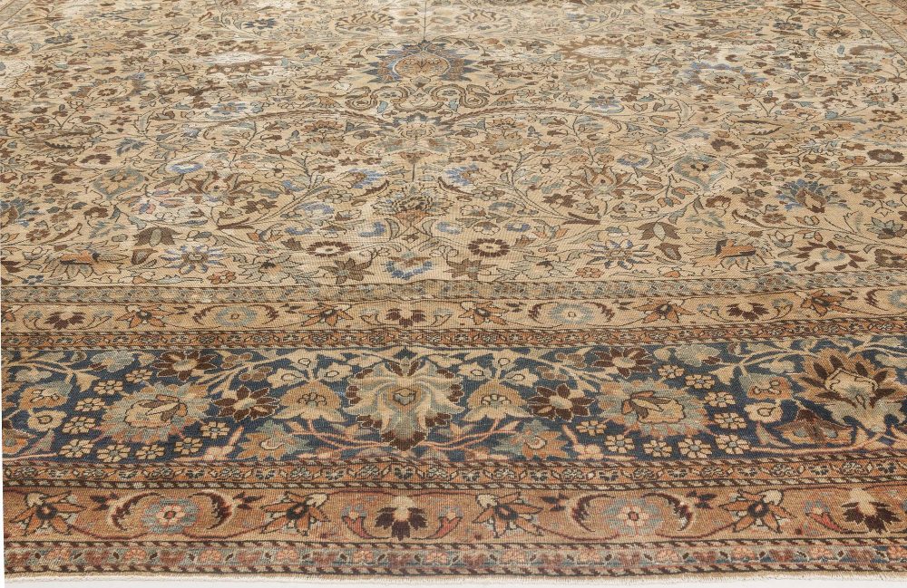 Vintage Persian Meshad Botanic Handmade Wool Rug BB4447