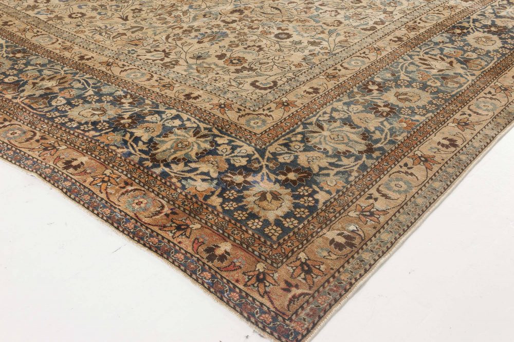 Vintage Persian Meshad Botanic Handmade Wool Rug BB4447