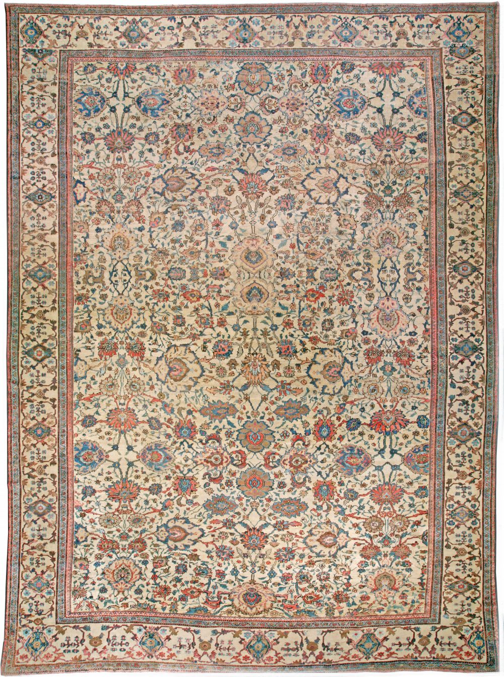 Fine Antique Persian Sultanabad Botanic Colorful Handwoven Wool Rug BB4605
